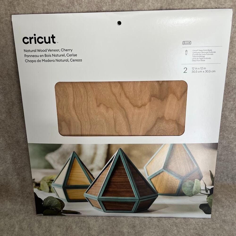 Cricut‎ Natural Wood Cherry Veneer (2) 12x12 SHEETS